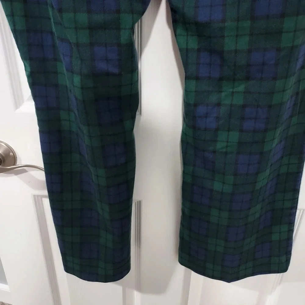 Croft & Barrow Blue and Green Plaid Effortless Stretch Bootcut Pants in Size 20W